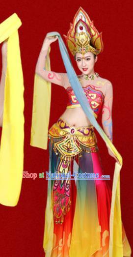 Chinese Traditional Classical Dance Costume Flying Peri Stage Performance Dress for Women