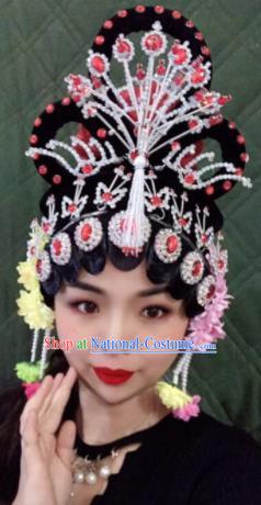 Chinese Traditional Beijing Opera Imperial Consort Wigs and Phoenix Hairpins Peking Opera Diva Hair Accessories for Women