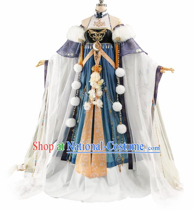 Chinese Traditional Cosplay Princess Peri Costume Ancient Swordswoman Hanfu Dress for Women