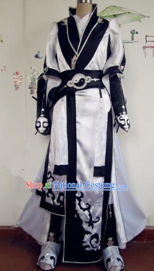 Chinese Traditional Cosplay Taoist Priest Costume Ancient Swordsman Hanfu Clothing for Men