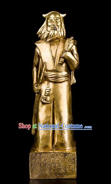 Chinese Traditional Feng Shui Items Bagua Decoration Yan Emperor Bronze Statue