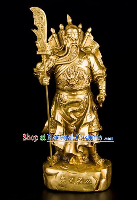 Chinese Traditional Feng Shui Items Bagua Decoration Guan Yu Bronze Statue