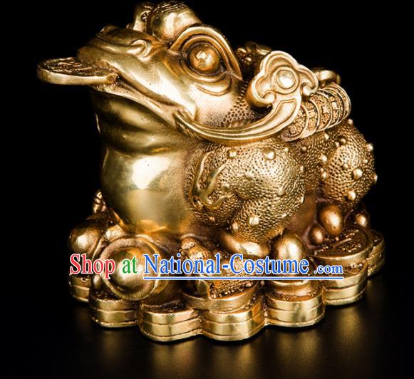 Chinese Traditional Feng Shui Items Taoism Bagua Brass Toad Decoration