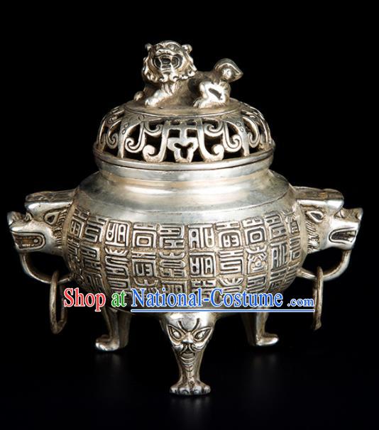 Chinese Traditional Taoism Brass Pi Xiu Incense Burner Feng Shui Items Bagua Censer Decoration