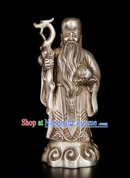 Chinese Traditional Feng Shui Items Taoism Bagua Brass Decoration Bronze Longevity God Statue