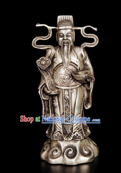 Chinese Traditional Feng Shui Items Taoism Bagua Brass Decoration Bronze Fortune God Statue