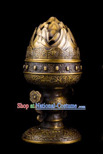 Chinese Traditional Taoism Bagua Brass Fire Incense Burner Feng Shui Items Censer Decoration