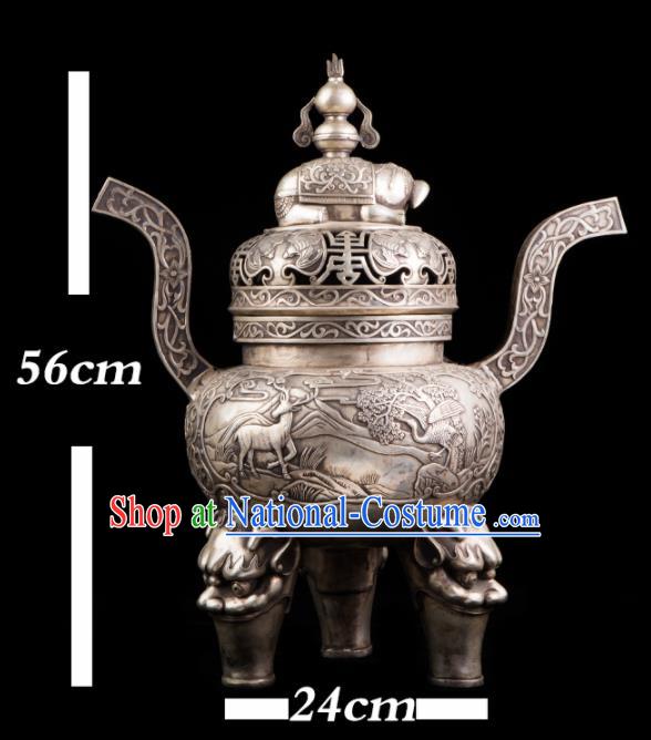 Chinese Traditional Taoism Bagua Cupronickel Incense Burner Feng Shui Items Censer Decoration