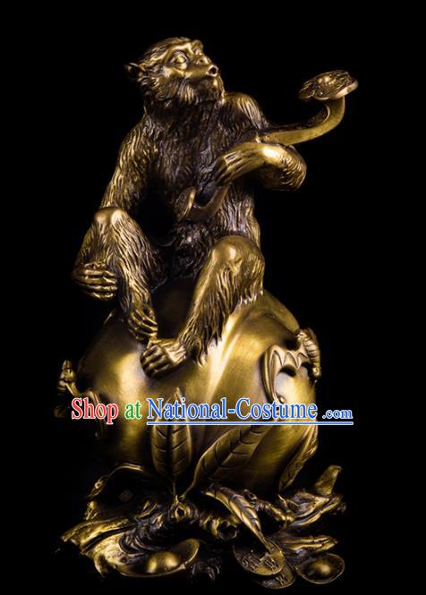 Chinese Traditional Feng Shui Items Taoism Bagua Brass Monkey Decoration