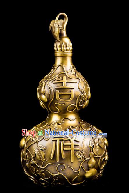 Chinese Traditional Feng Shui Items Taoism Bagua Brass Carving Cucurbit Decoration