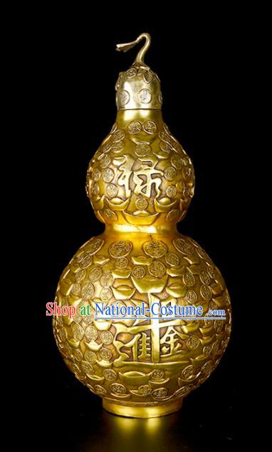 Chinese Traditional Feng Shui Items Taoism Bagua Brass Wealth Cucurbit Decoration