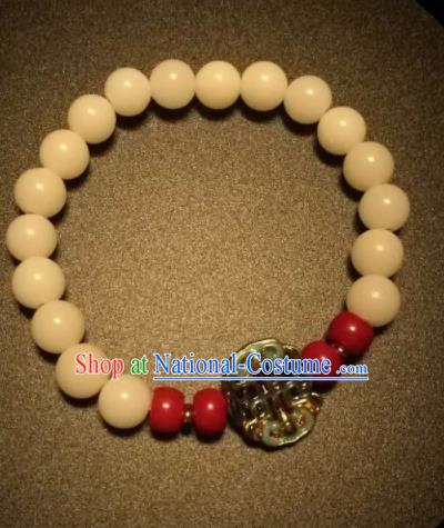 Chinese Traditional Linden Beads Bracelet Handmade Coral Bangles for Women