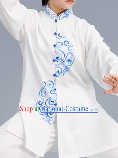 Asian Chinese Martial Arts Wushu Embroidered Costume Traditional Tai Ji Tang Suit Kung Fu Training Uniform for Women