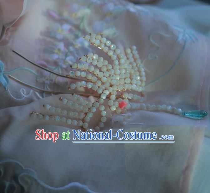 Traditional Chinese Hanfu Beads Phoenix Hair Crown Hair Accessories Ancient Princess Hairpins for Women