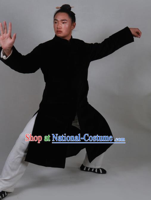 Asian Chinese Traditional Martial Arts Kung Fu Costume Tai Ji Taoist Priest Cotton Padded Coat for Men