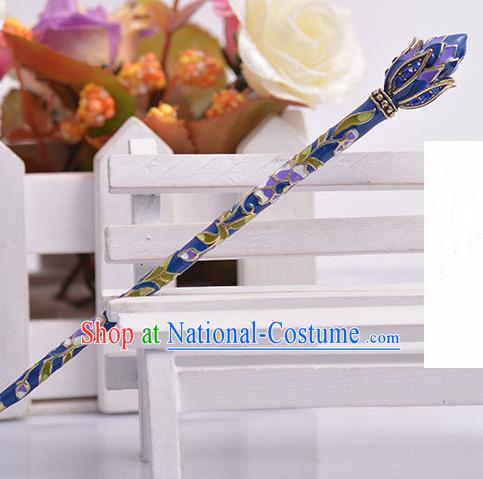 Chinese Ancient Princess Purple Hairpins Headwear Traditional Hanfu Hair Accessories for Women