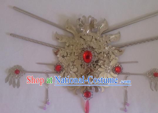 Chinese Ancient Princess Hair Crown Hairpins Traditional Palace Hair Accessories for Women