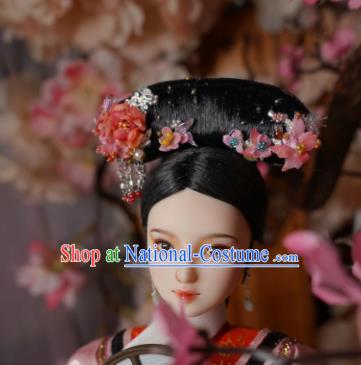 Chinese Ancient Court Maid Headwear Traditional Qing Dynasty Palace Manchu Hair Accessories for Women