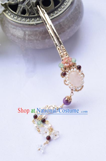 Chinese Ancient Princess Pearls Tassel Hairpins Traditional Hanfu Hair Accessories for Women