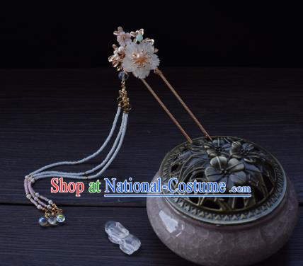 Chinese Ancient Princess Palace Beads Tassel Hairpins Traditional Handmade Hanfu Hair Accessories for Women