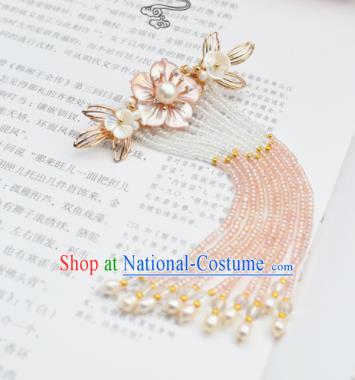 Chinese Ancient Princess Palace Pearls Tassel Hair Claw Hairpins Traditional Handmade Hanfu Hair Accessories for Women