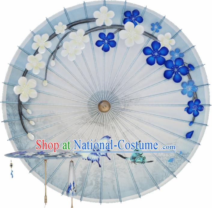 Handmade Chinese Traditional Printing Flowers Butterfly Oiled Paper Umbrellas Ancient Princess Umbrella