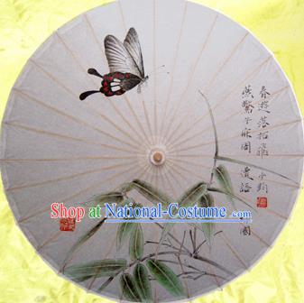 Handmade Chinese Traditional Printing Orchid Umbrellas Ancient Beijing Opera Oiled Paper Umbrella