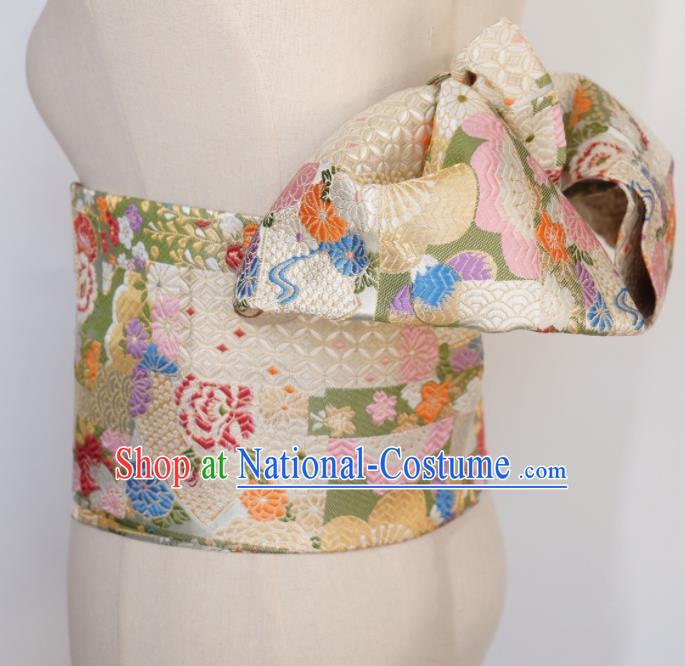 Japanese Handmade Kimono Brocade Waistband Japan Traditional Yukata Belts for Women