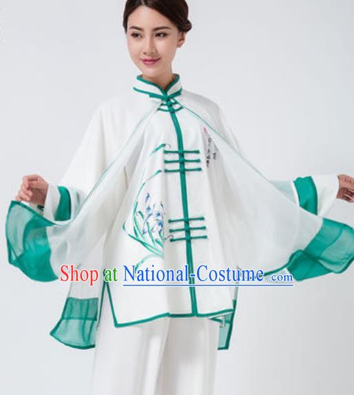 Chinese Traditional Tai Chi Costume Martial Arts Printing Orchid Uniform Kung Fu Wushu Clothing for Women