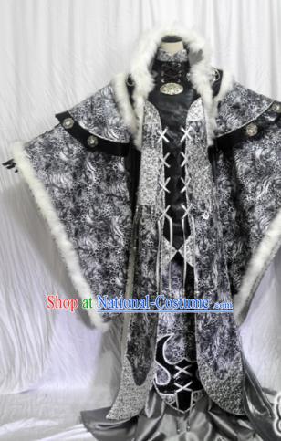 Traditional Chinese Han Dynasty Queen Black Hanfu Dress Ancient Empress Embroidered Costume for Women