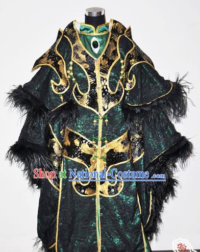 Traditional Chinese Cosplay Taoist Priest Green Hanfu Clothing Ancient Swordsman Royal Highness Embroidered Costume for Men