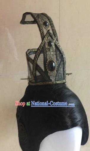 Traditional Chinese Han Dynasty Swordsman Hairdo Crown Hair Accessories Ancient Nobility Childe Hat for Men