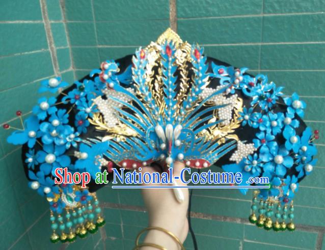 Traditional Chinese Handmade Qing Dynasty Queen Cloisonne Phoenix Coronet Hairpins Ancient Imperial Consort Hair Accessories for Women