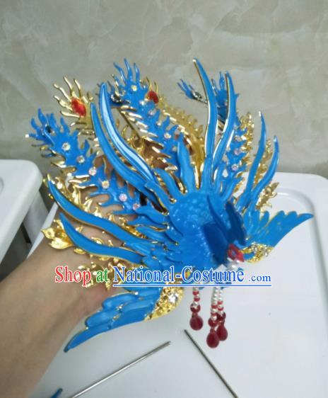 Traditional Chinese Handmade Ancient Phoenix Coronet Qing Dynasty Imperial Consort Tassel Hairpins Headwear Hair Accessories for Women