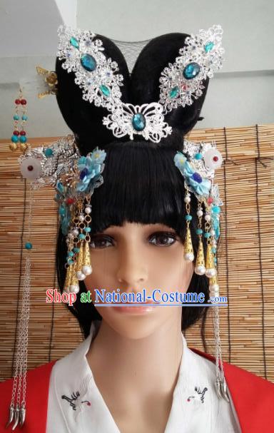 Traditional Chinese Handmade Ancient Tang Dynasty Imperial Consort Tassel Hairpins Hair Clips Headwear Hair Accessories for Women