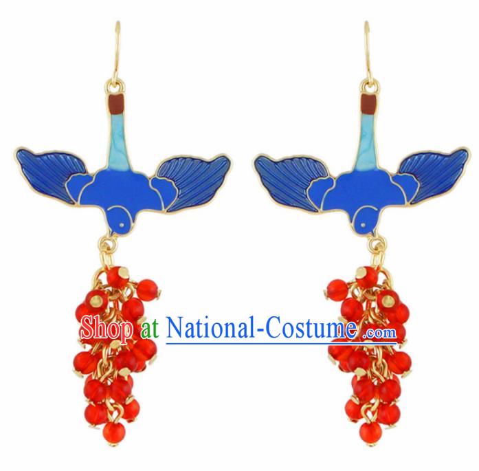 Top Grade Stage Show Red Tassel Earrings Brazilian Carnival Catwalks Ear Accessories for Women