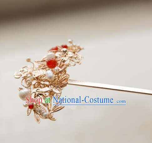 Chinese Handmade Hanfu Pearls Hair Clip Hairpins Traditional Ancient Princess Hair Accessories for Women