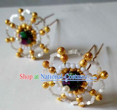 Chinese Handmade Hanfu Palace Beads Hair Clip Hairpins Traditional Ancient Princess Hair Accessories for Women