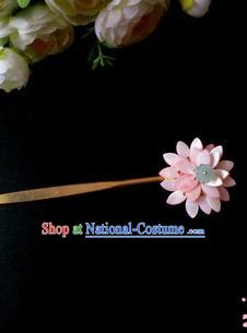 Chinese Handmade Hanfu Palace Lotus Hair Clip Hairpins Traditional Ancient Princess Hair Accessories for Women