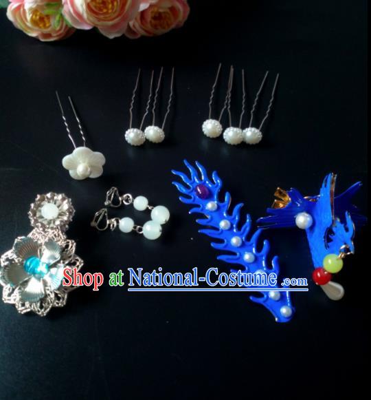 Chinese Handmade Hanfu Palace Phoenix Hair Clip Hairpins Traditional Ancient Princess Hair Accessories for Women