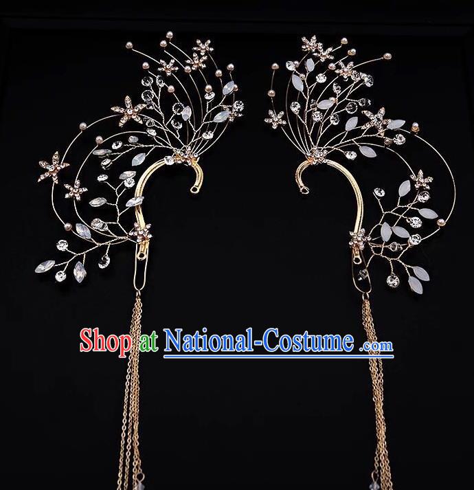 Handmade Chinese Classical Tassel Ear Accessories Ancient Princess Hanfu Earrings for Women