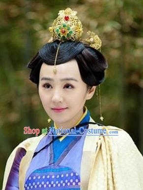 Handmade Chinese Swordswoman Hair Crown Hairpins Traditional Hanfu Hair Clips Ancient Queen Hair Accessories for Women