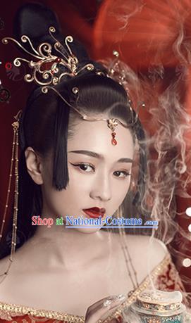 Chinese Handmade Hanfu Palace Phoenix Hair Crown Hairpins Traditional Ancient Imperial Consort Hair Accessories for Women