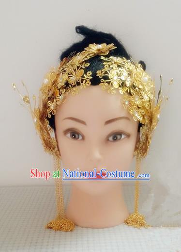 Handmade Chinese Tang Dynasty Princess Tassel Hairpins Golden Hair Claws Ancient Traditional Hanfu Hair Accessories for Women