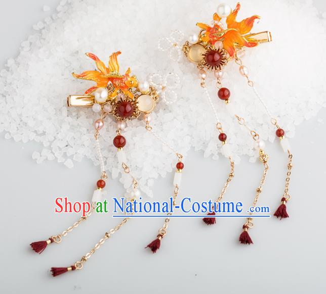 Chinese Handmade Palace Goldfish Hair Claws Ancient Princess Hair Accessories Headwear for Women