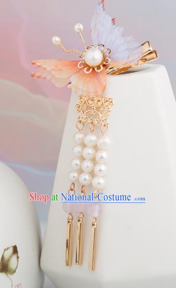 Chinese Handmade Silk Butterfly Hair Claws Ancient Princess Hair Accessories Headwear for Women