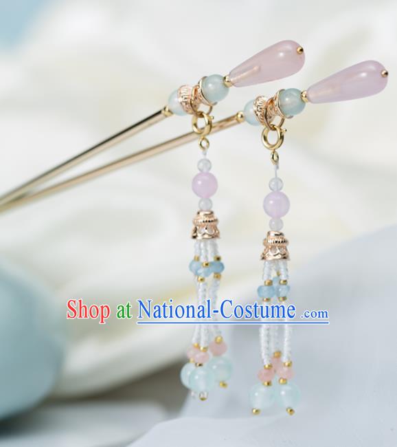 Chinese Handmade Hanfu Tassel Hair Clips Hairpins Ancient Princess Hair Accessories Headwear for Women