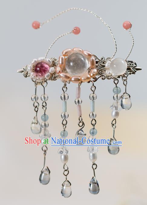 Chinese Handmade Hanfu Pearls Hair Claw Hairpins Ancient Princess Hair Accessories Headwear for Women