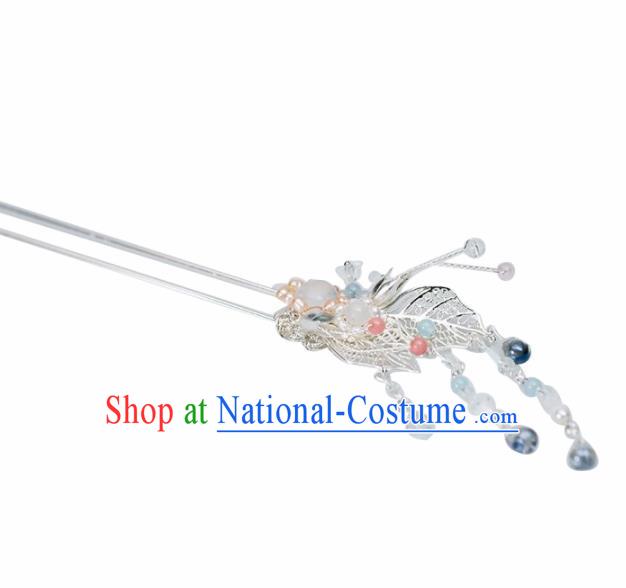 Chinese Handmade Hanfu Pearls Hairpins Ancient Princess Hair Accessories Headwear for Women