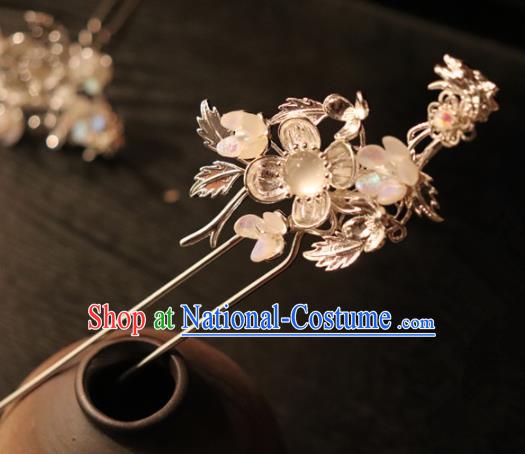 Chinese Handmade Hanfu Opal Hairpins Ancient Palace Princess Hair Accessories Headwear for Women